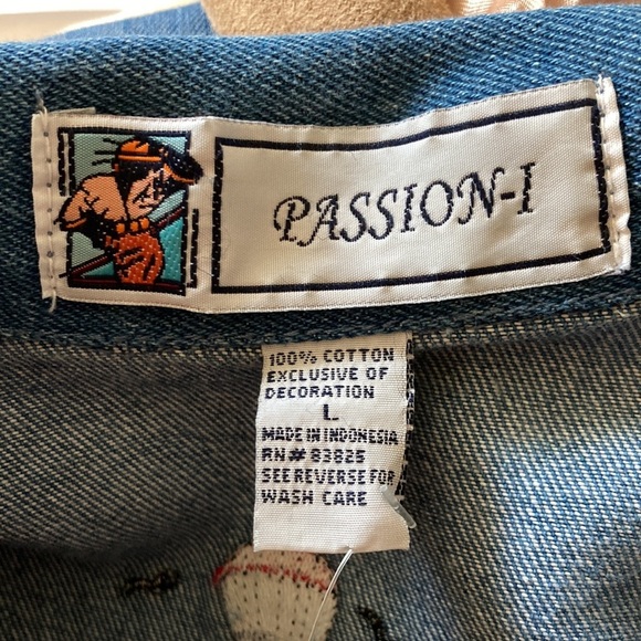 Vintage 90’s Embroidered Denim Jacket Hot Air Balloons Cottagecore Women’s Large - Picture 2 of 7